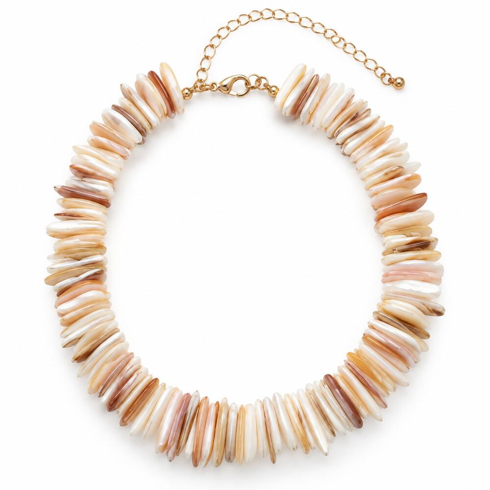 Adornia Shell Chip Necklace White Y2K Coastal Choker